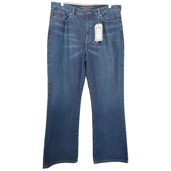 Lauren Jeans Co. 100% Cotton Lyn Boot Cut Wide-Leg Denim Jeans Size 16 NWT - Picture 1 of 8